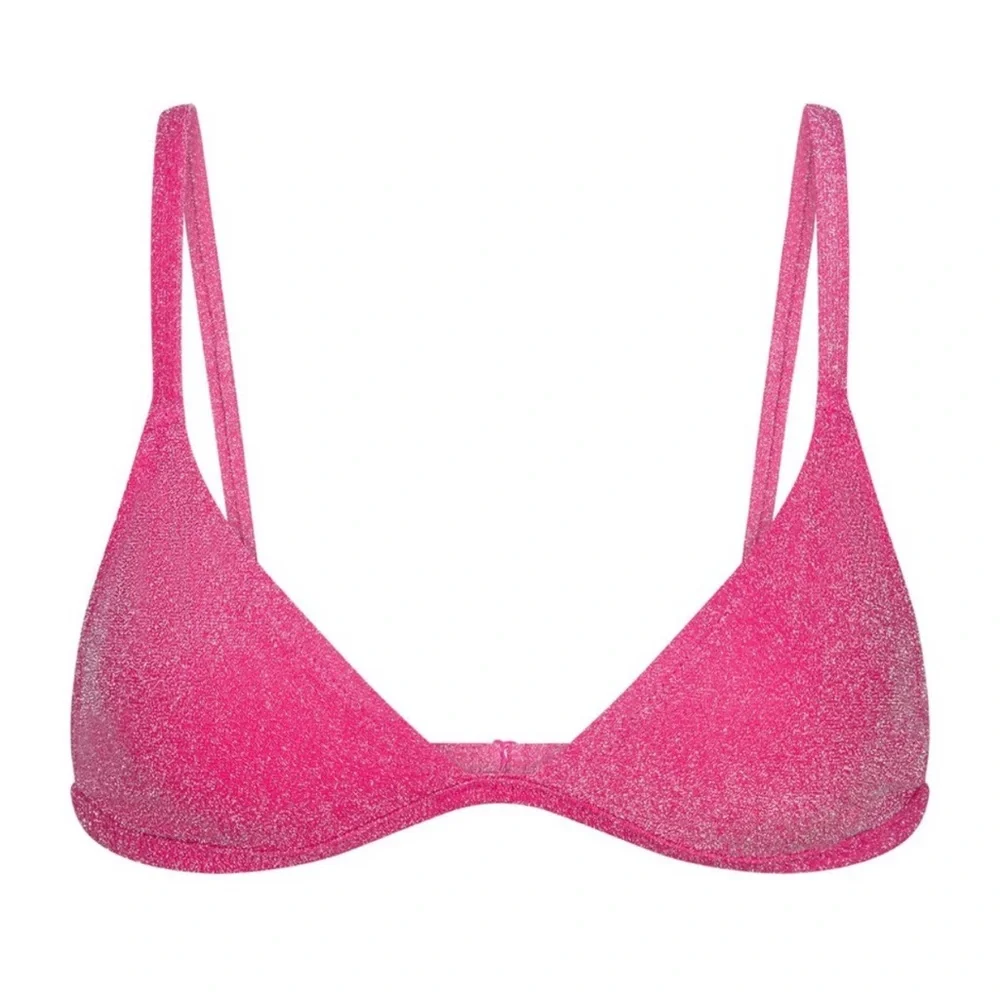 SKIMS Glitter Swim Triangle Bikini Top & Glitter Swim Bikini Bottoms Thong Set
